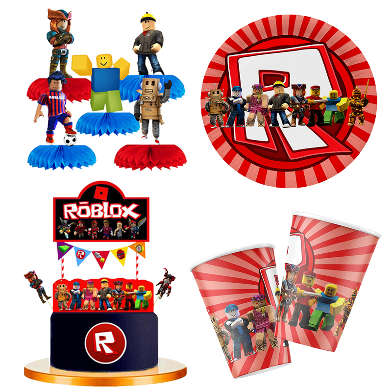 Gaming Accessories Roblox - Roblox Thema Verjaardagsfeest Papier Cup Plaat