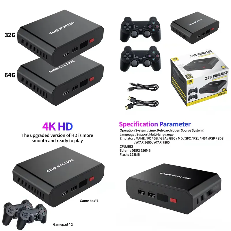 Gaming Accessories Controller - M8plus HD Videogame Console Box 2.4G