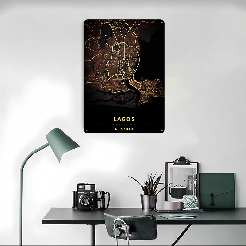 Lagos City Map Poster Aangepas - Gaming Accessories Europe recensie en prijs